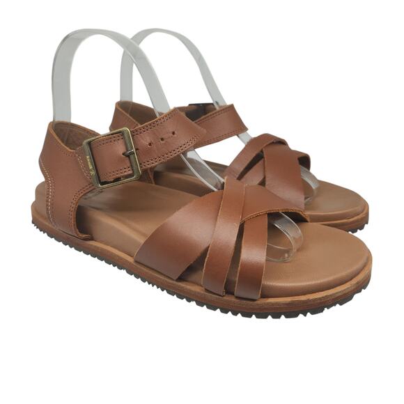 Kamik Sadie Sandals Womens 7 Brown Strappy Boho Buckle Peep Toe Adjustable - Picture 2 of 13